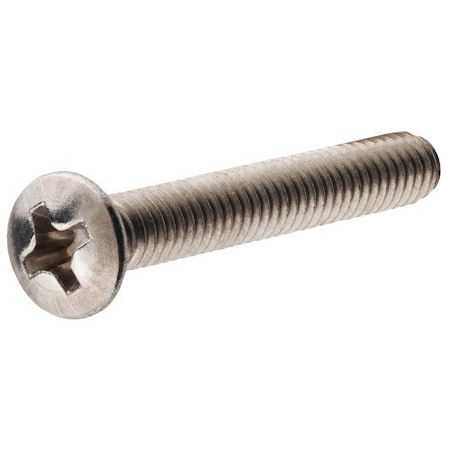 Hillman 1/4"-20 x 1 in Phillips Oval Machine Screw, Plain Stainless Steel 0825990
